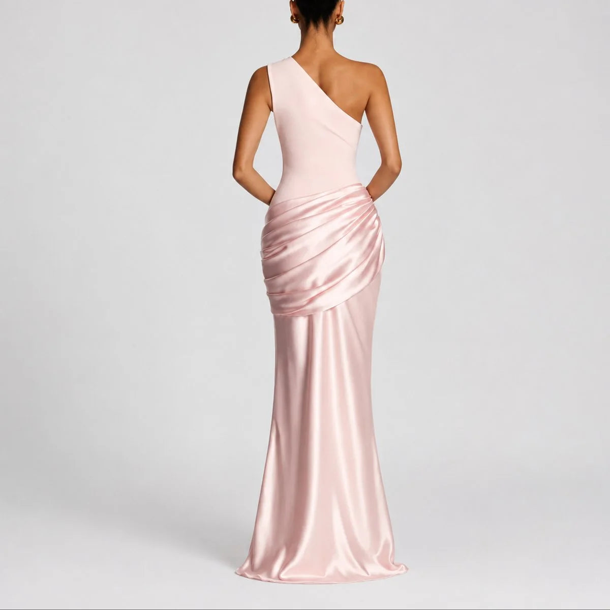 mother of the bride satin maxi dress – Brown