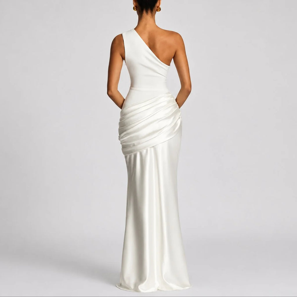 mother of the bride satin maxi dress – Brown