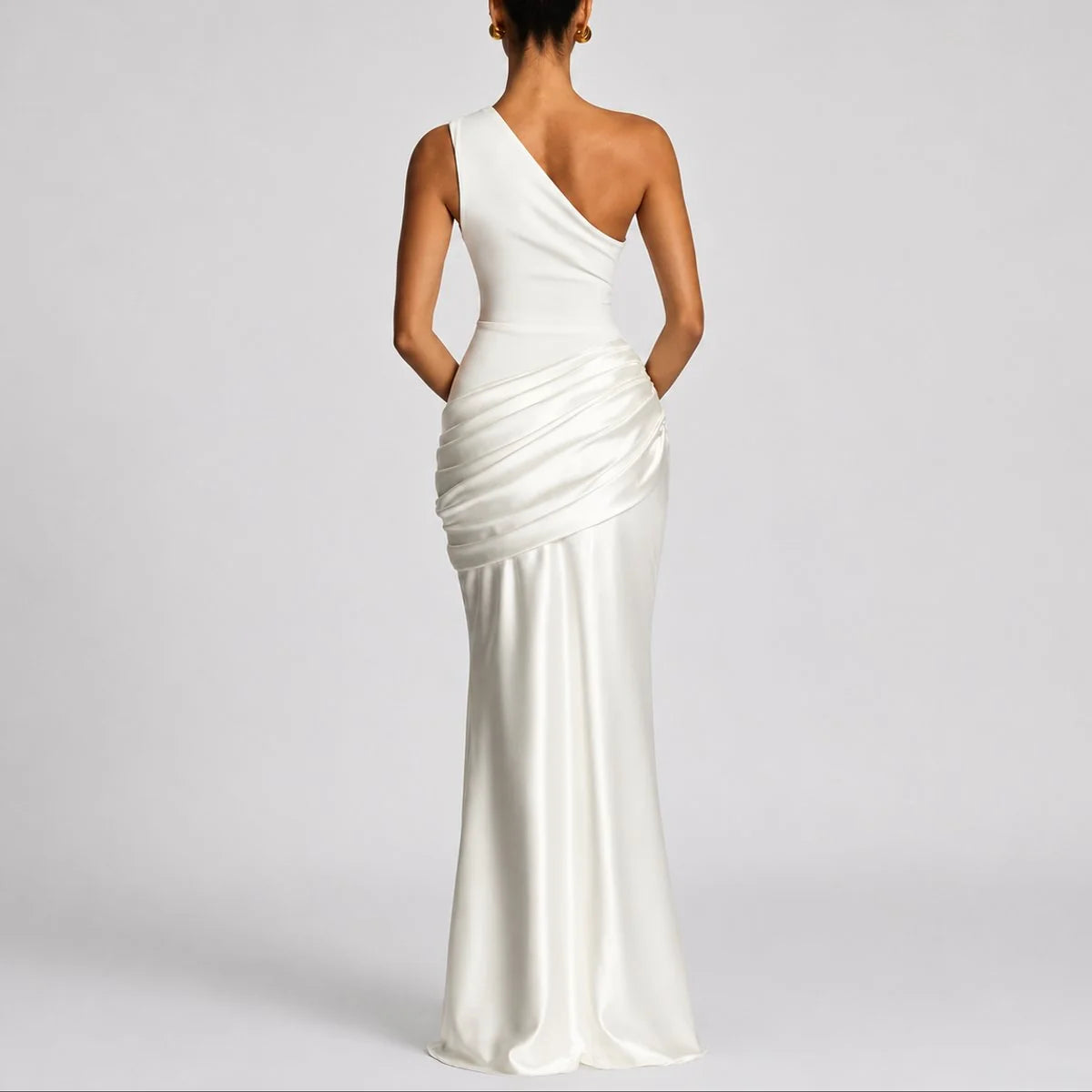 mother of the bride satin maxi dress – Brown