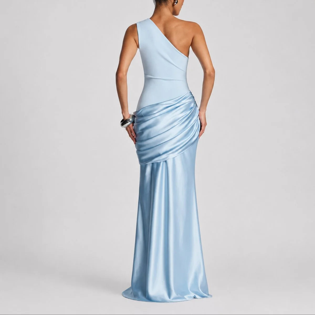 mother of the bride satin maxi dress – Brown
