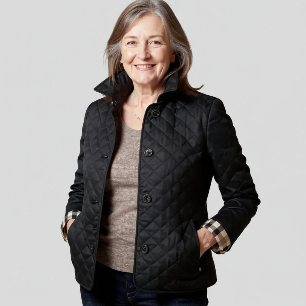 Quilted Jacket with Lapel Collar