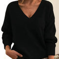 Relaxed V Neck Knit Sweater