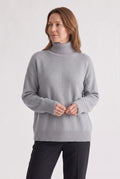 Saskia Oversized Turtleneck Sweater for Women - Roll Neck Ribbed Knit