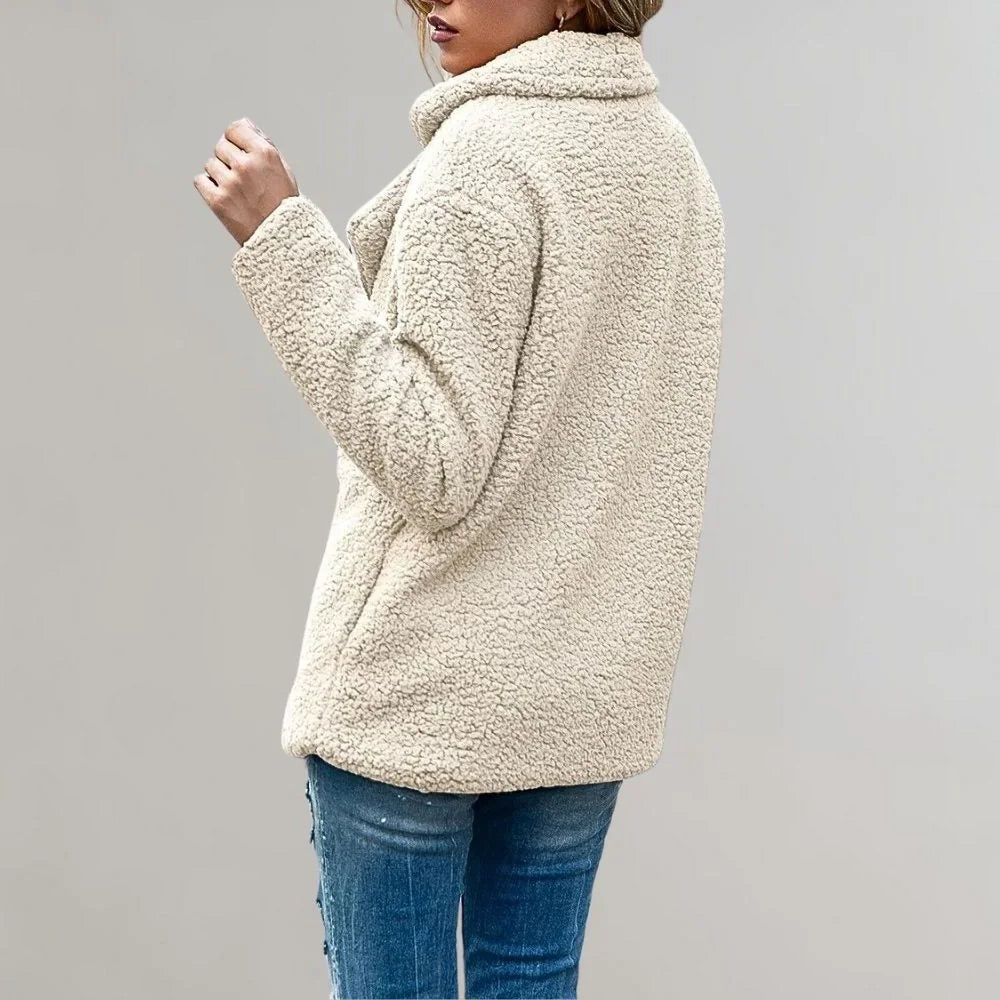 Statement Blazer – Caramel Double-Breasted Teddy