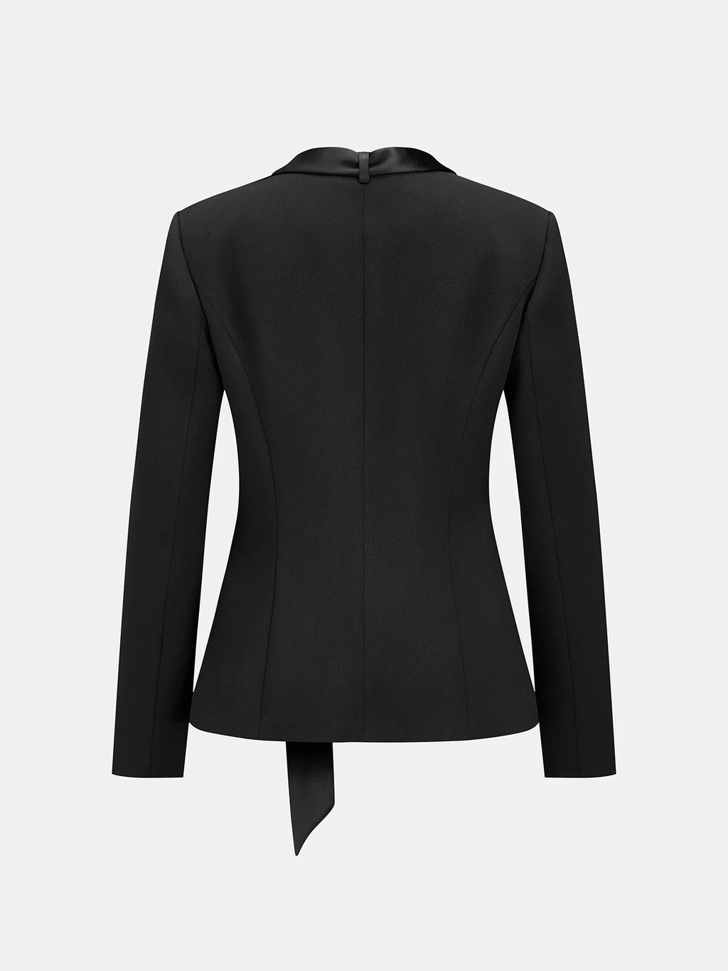 Valentina Tuxedo Blazer with Satin Tie Long Sleeve