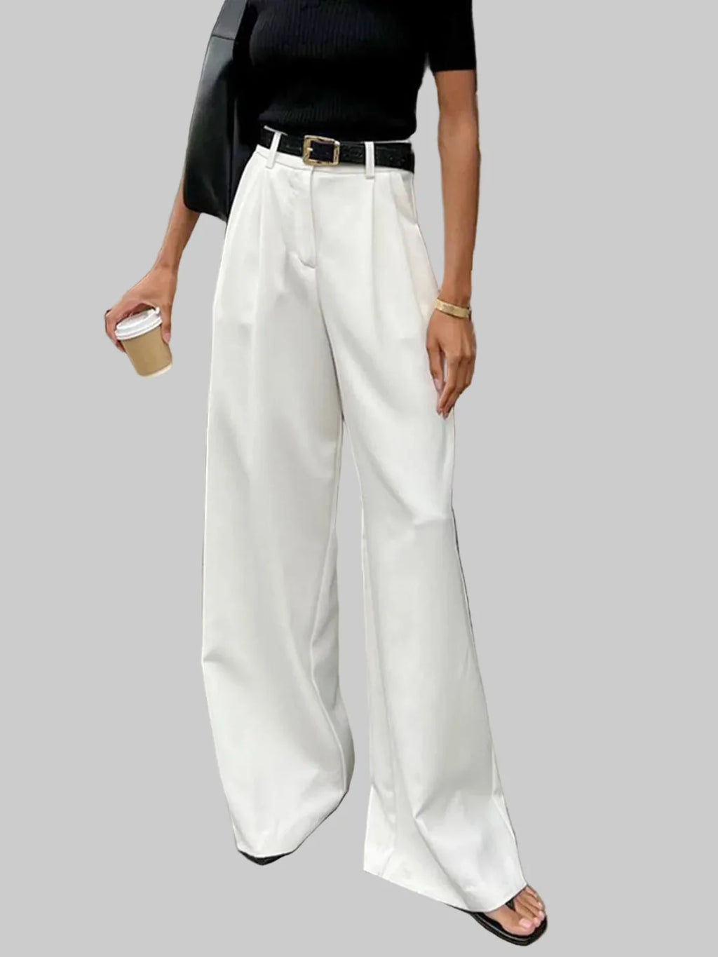 Wide leg pants women – Burgundy Red