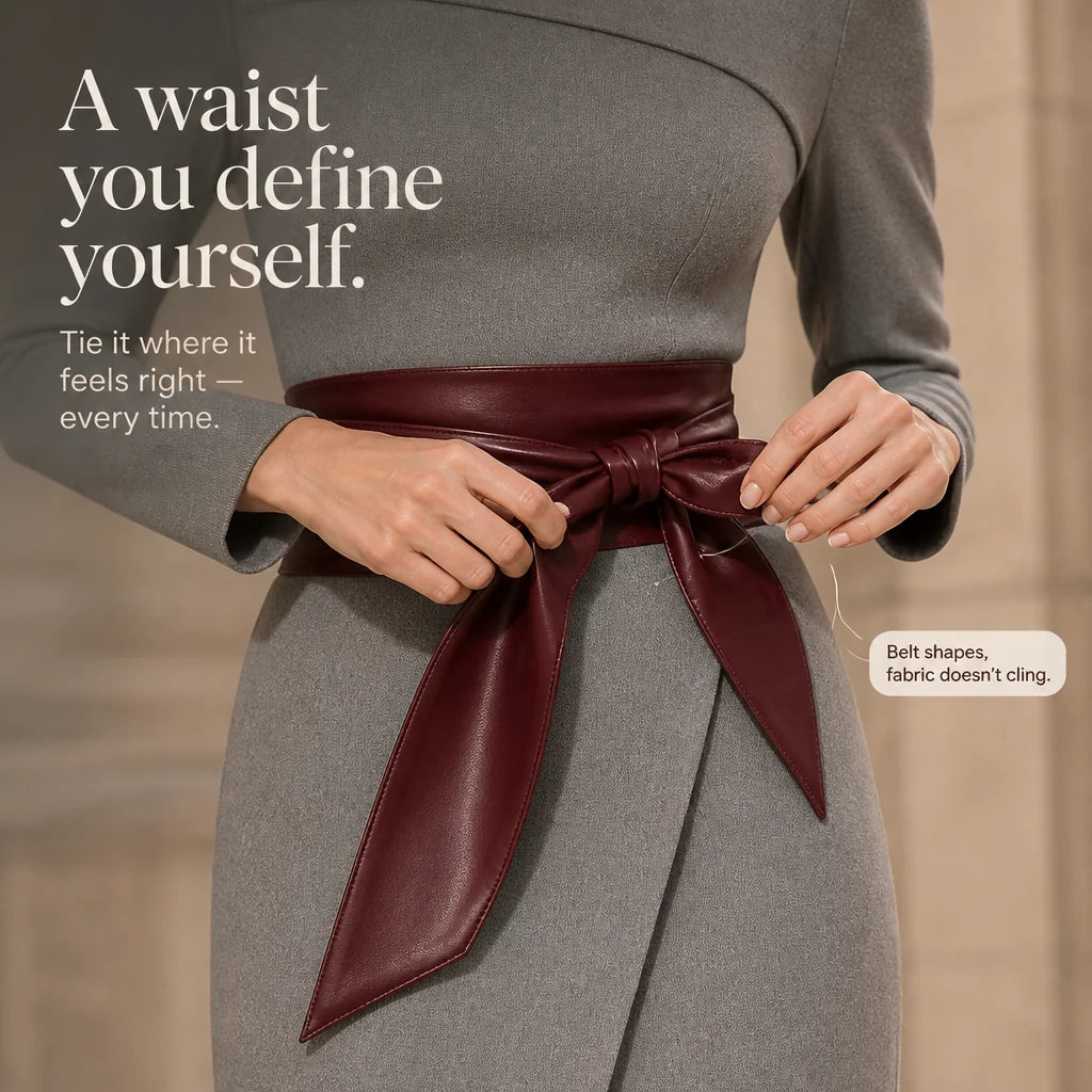 Wrap Midi Dress – Camel Long Sleeve Textured Knit Tie Belt
