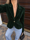 Adelaide Velvet Blazer Fitted Single Button