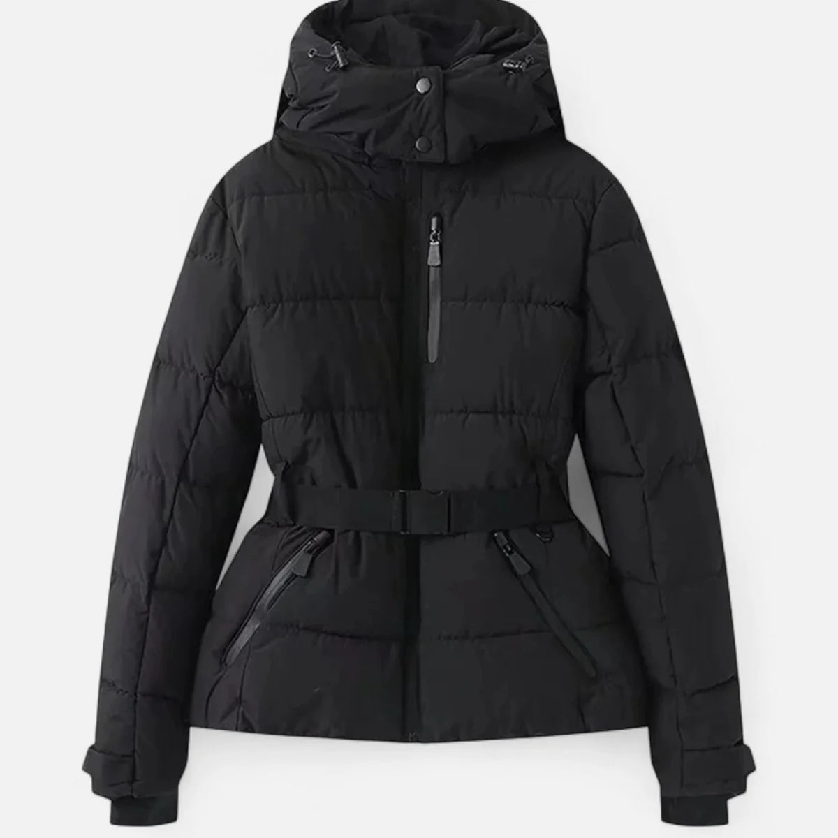Belted Hooded Puffer Jacket