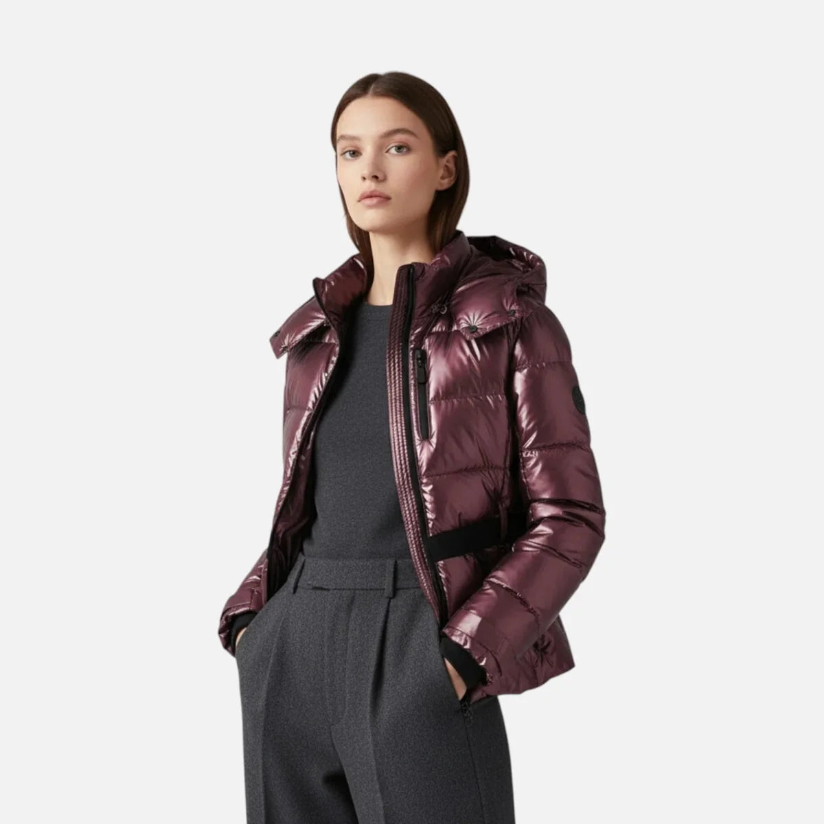 Belted Hooded Puffer Jacket