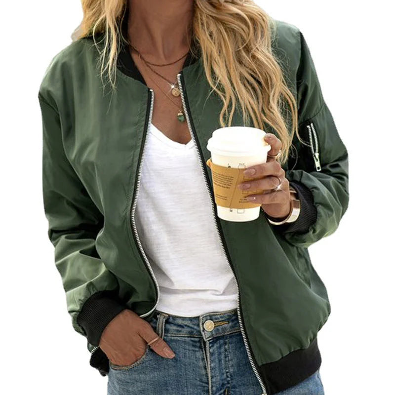 Bomber Jacket – Black Classic Zip-Front