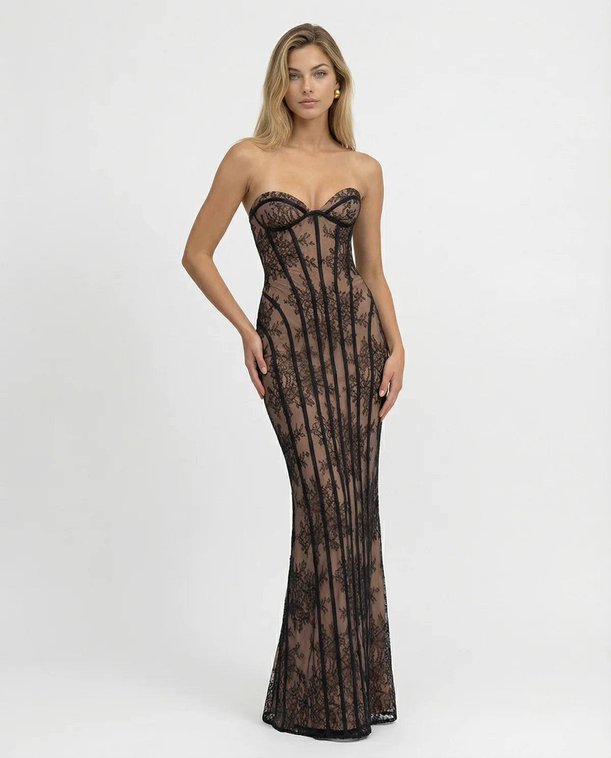 Lace Corset Maxi Dress