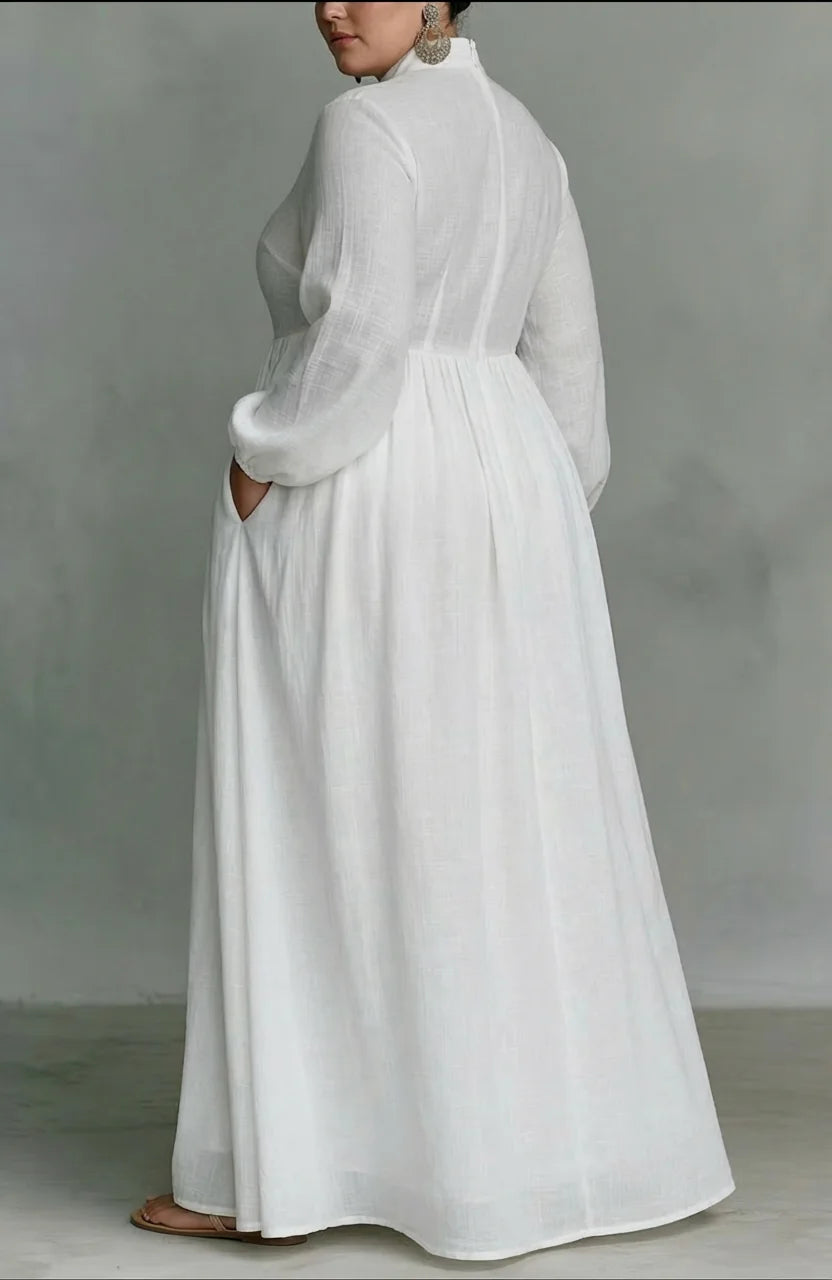 Long Sleeve Button Front Maxi Dress