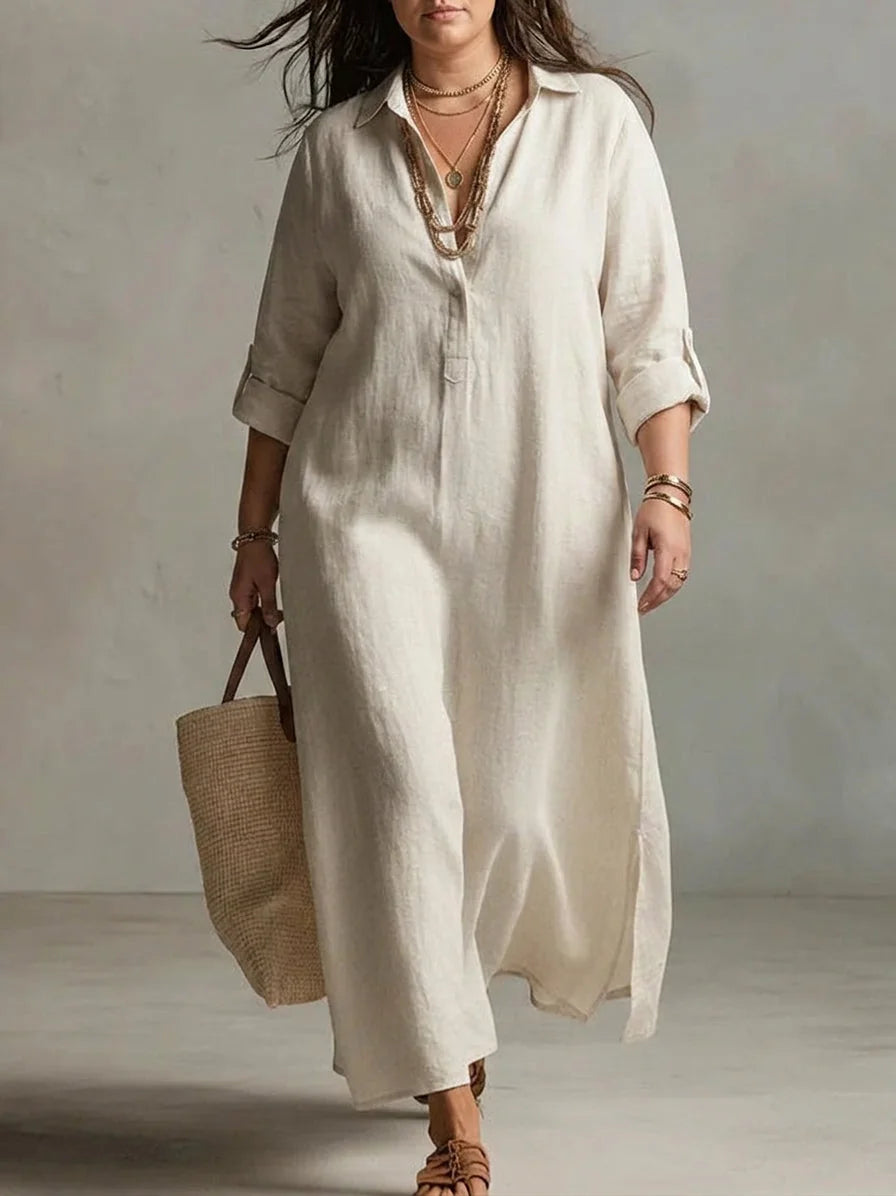 Long Sleeve Button Front Shirt Dress