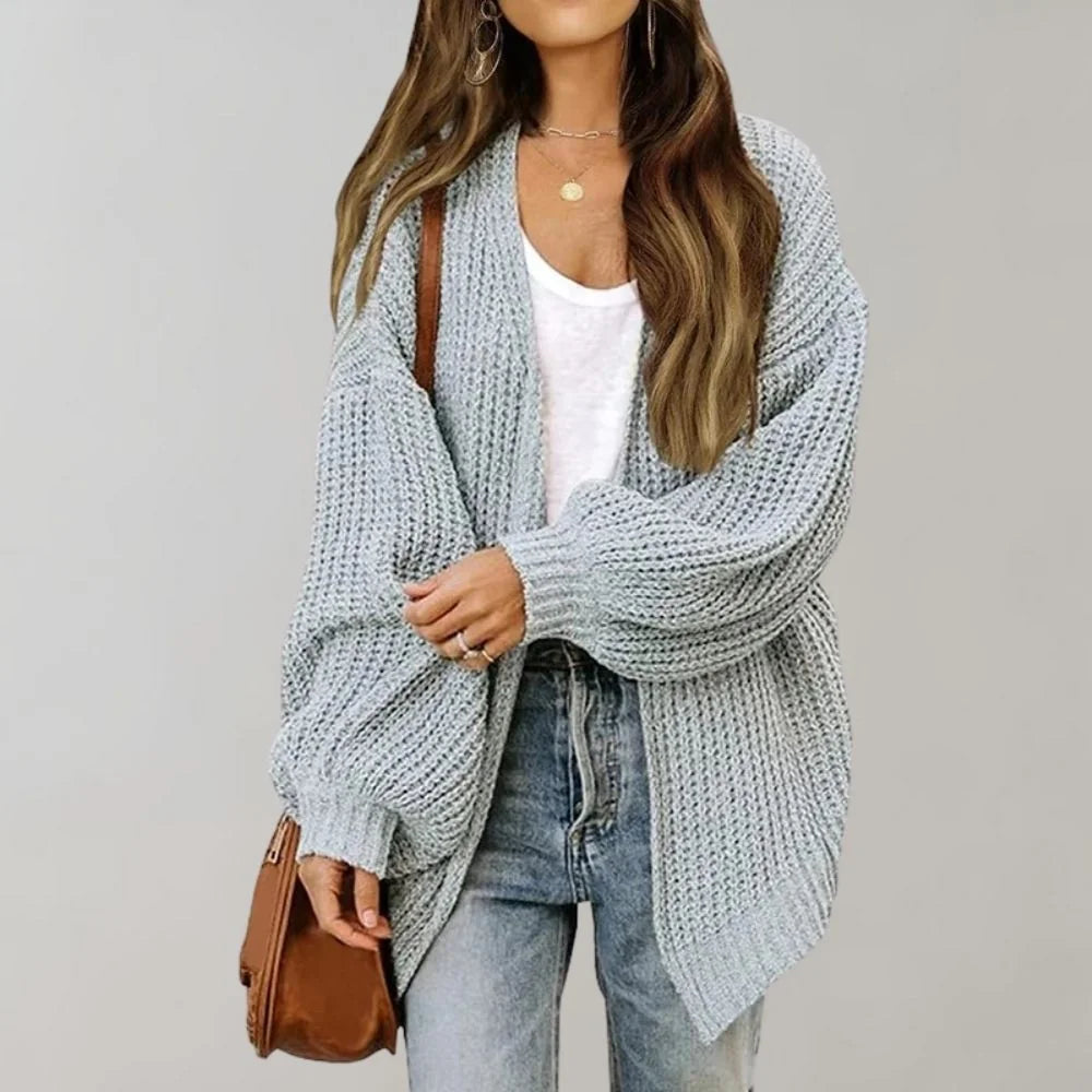 Paloma Chunky Knit Cardigan for Women - Oversized Open Front Batwing Sleeve