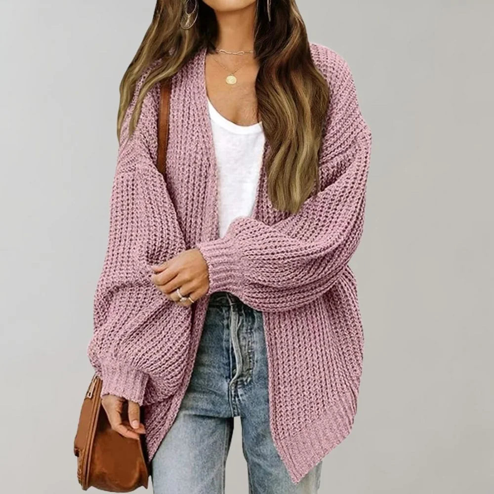 Paloma Chunky Knit Cardigan for Women - Oversized Open Front Batwing Sleeve