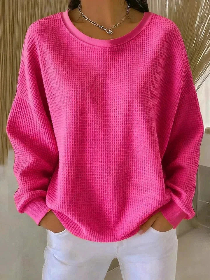 Romilly Chunky Knit Sweater for Women - Oversized Waffle Wide Collar Pullover