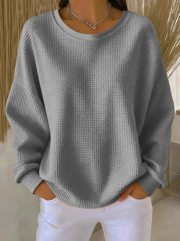 Romilly Chunky Knit Sweater for Women - Oversized Waffle Wide Collar Pullover
