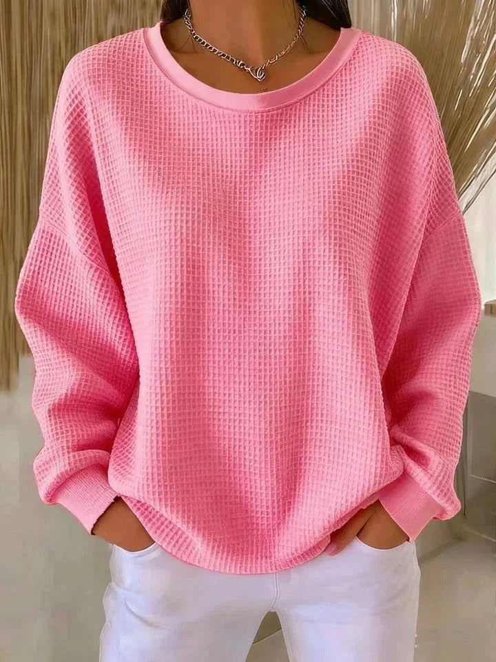 Romilly Chunky Knit Sweater for Women - Oversized Waffle Wide Collar Pullover