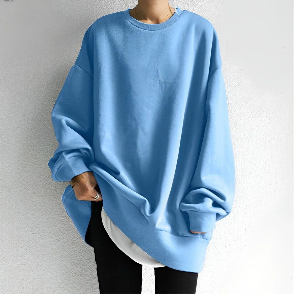 round neck sweater women – Blue
