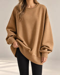round neck sweater women – Brown