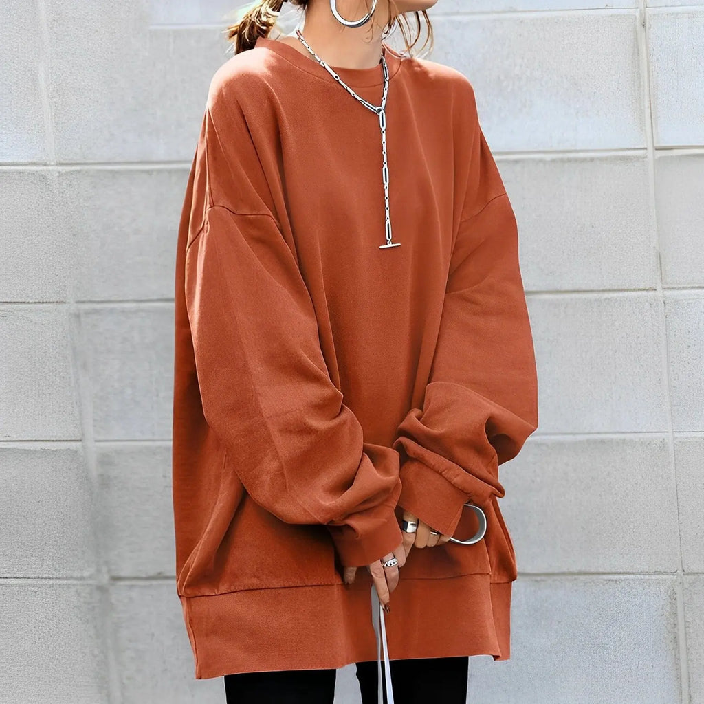 round neck sweater women – Orange