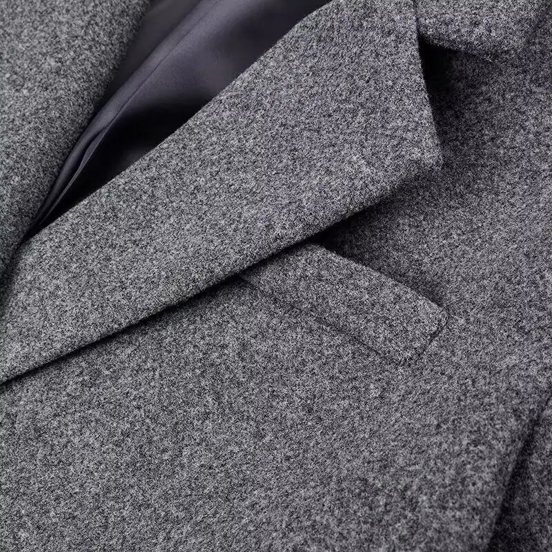 Wool Coat Women – Gray Extra Long Oversized Wool Blend Coat