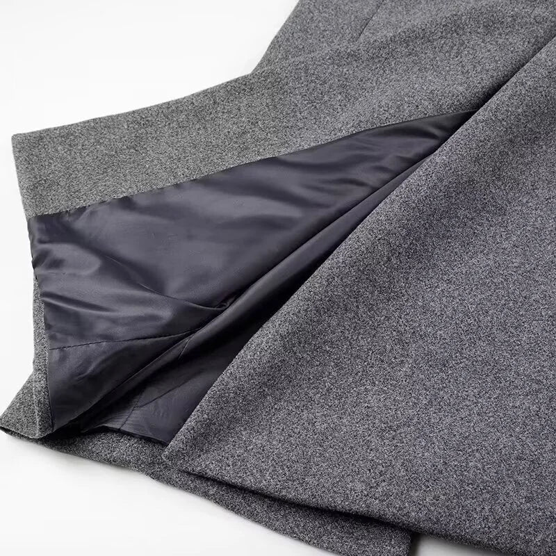 Wool Coat Women – Gray Extra Long Oversized Wool Blend Coat
