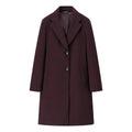 Wool Coat Women Longline Wool Blend Single Breasted