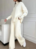 Knit Lounge Set with Longline Top — White