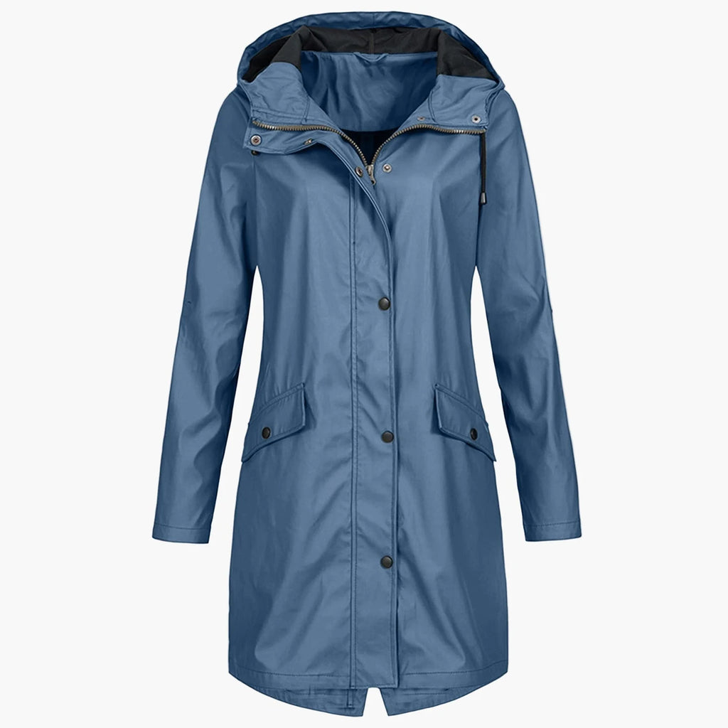 Waterproof Hooded Rain Coat Women - Navy — original product photo