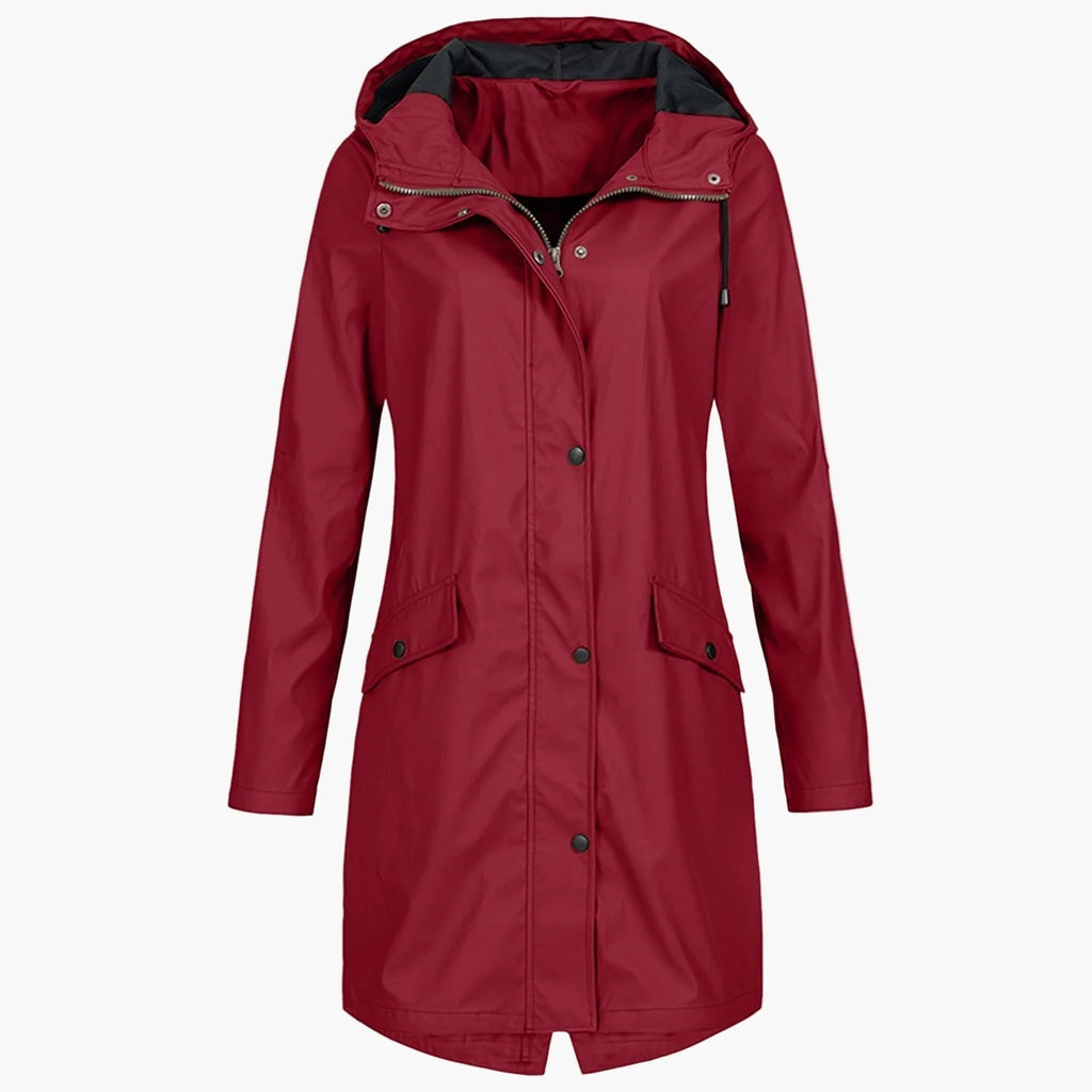 Waterproof Hooded Rain Coat Women - Navy — original product photo