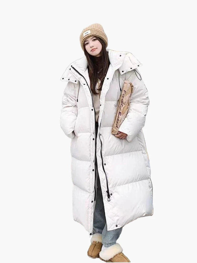 Long Hooded Winter Coat Women - Pink Puffer — original product photo