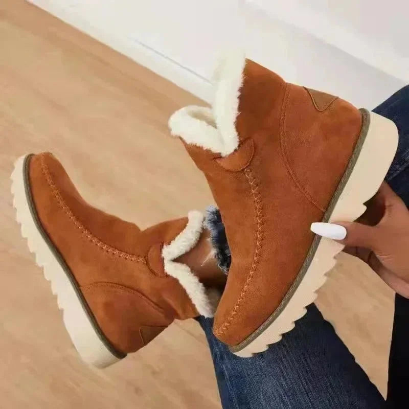 Faux Fur Lined Winter Boots Women - Brown — product view 2