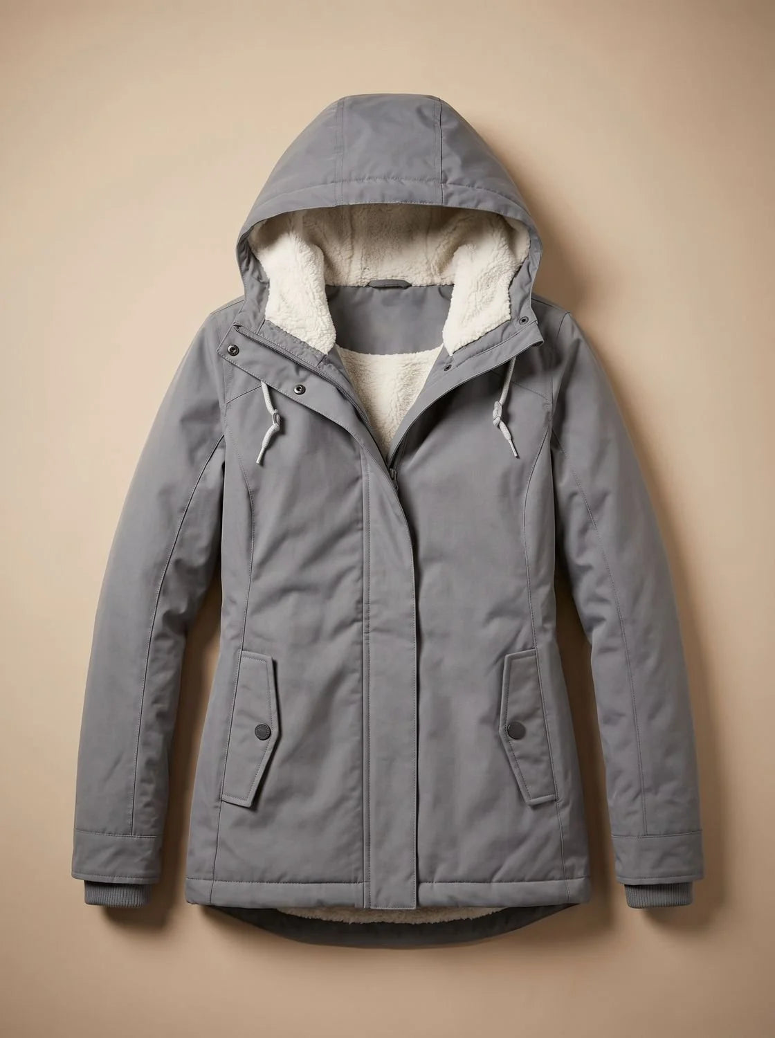 Fleece Lined Hooded Winter Jacket Women - Navy — original product photo