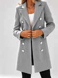 Double Breasted Blazer Coat Women - Grey — first photo