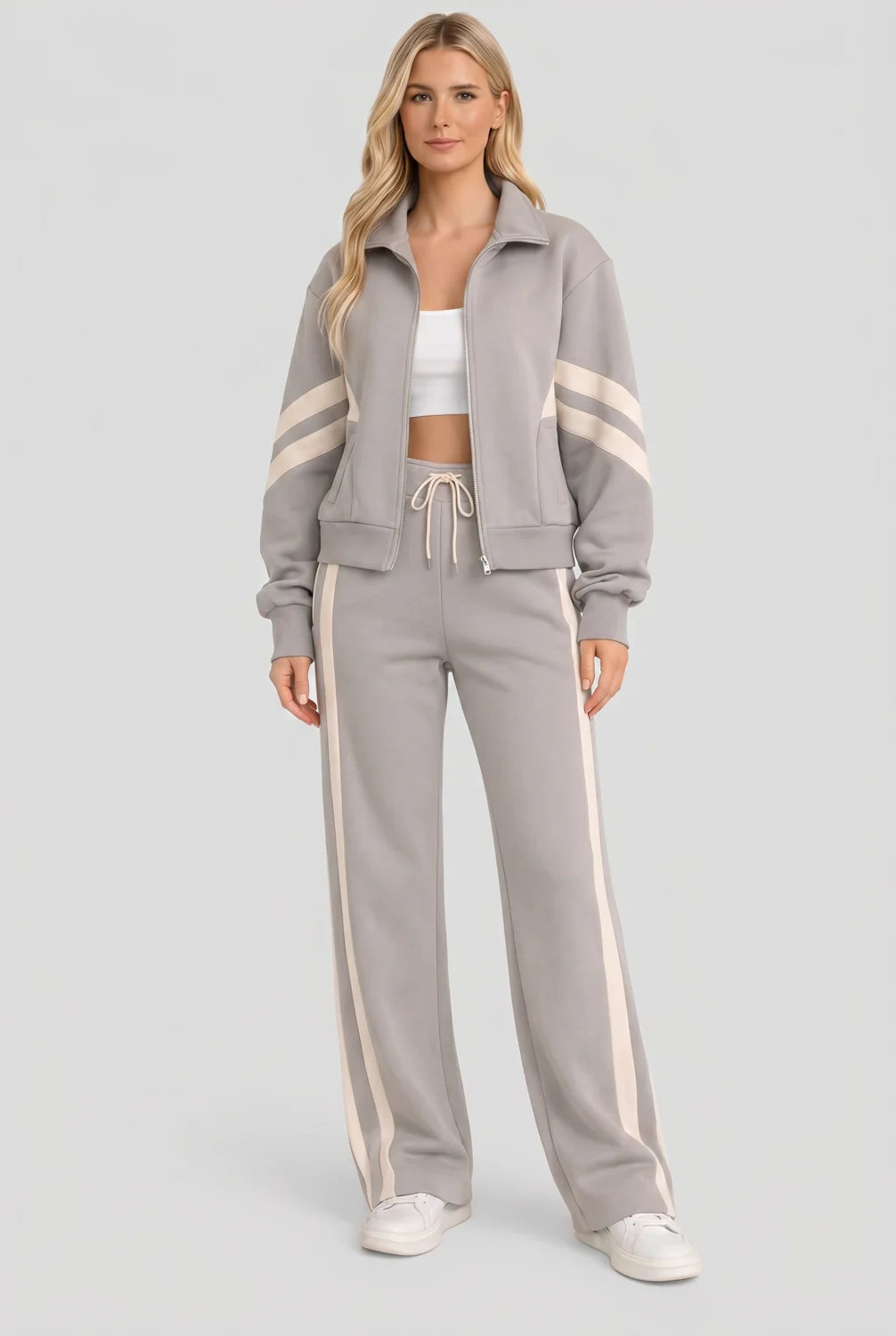 Two Piece Tracksuit Set Women - Brown — original product photo