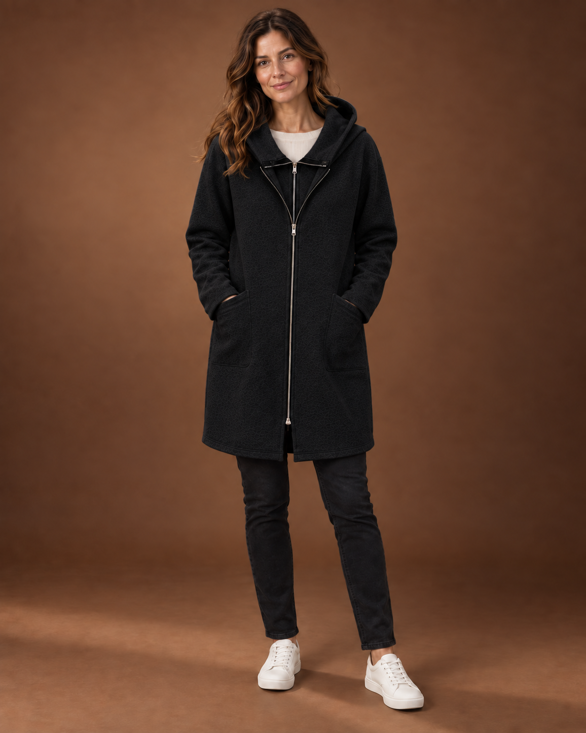 Cosima Packable Hooded Travel Jacket for Women - Lightweight Zip-Up in Black