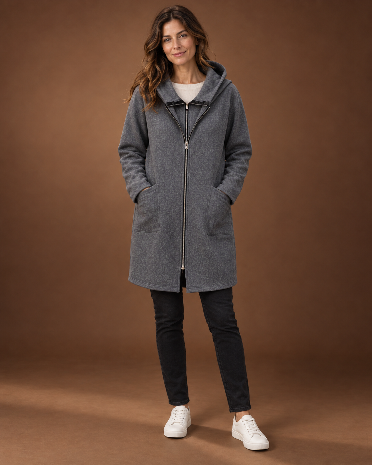 Cosima Packable Hooded Travel Jacket for Women - Lightweight Zip-Up in Grey