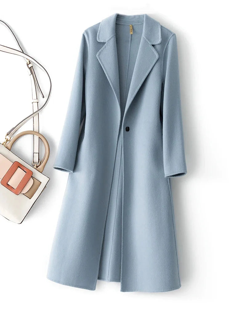 Camel Wool Coat Women - Reversible Single Button — original product photo