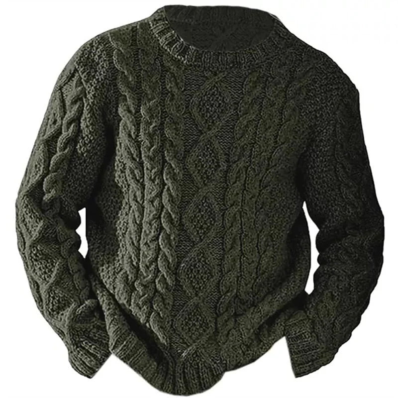 Cable Knit Sweater Women - Navy Crew Neck — original product photo