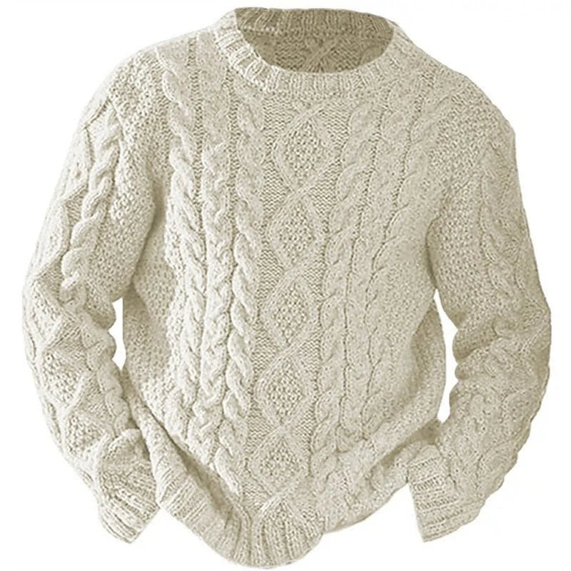 Cable Knit Sweater Women - Navy Crew Neck — original product photo