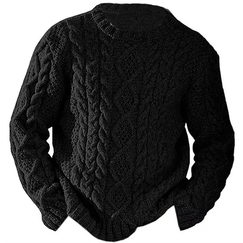 Cable Knit Sweater Women - Navy Crew Neck — original product photo
