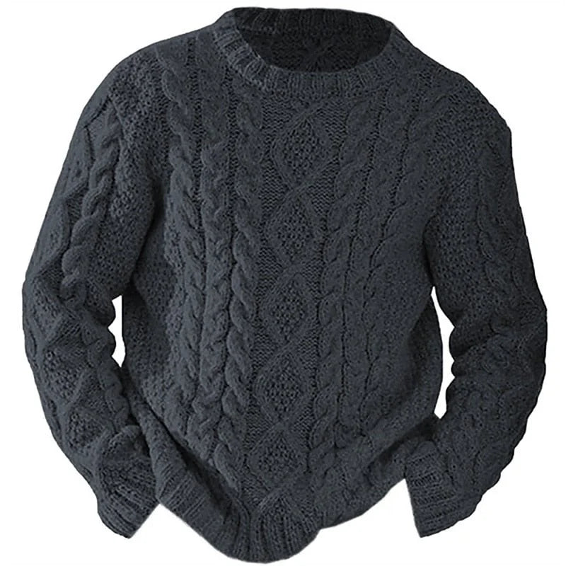 Cable Knit Sweater Women - Navy Crew Neck — original product photo