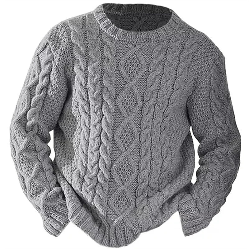 Cable Knit Sweater Women - Navy Crew Neck — original product photo