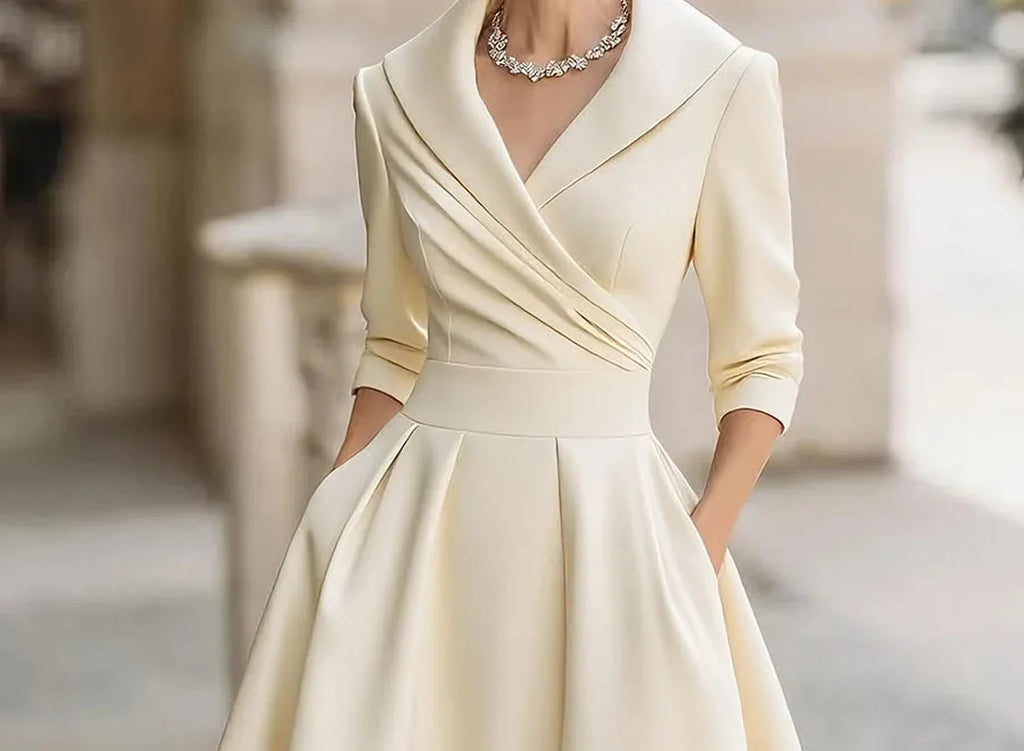 Liesel Cocktail Midi Dress for Women - Beige detail