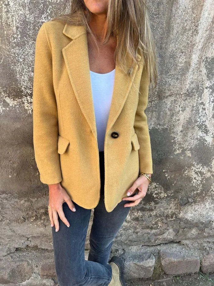 Statement Blazer – Yellow Tailored Single-Button